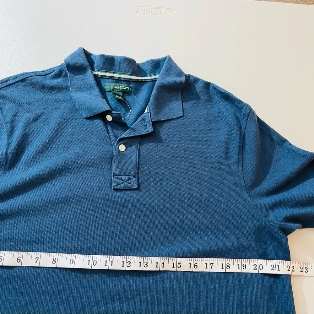 J. Crew Always Short Sleeve Polo Shirt Men Size LT Blue